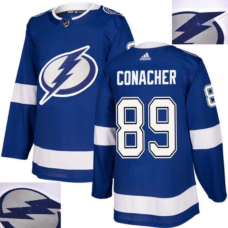 Lightning #89 Conacher Blue With Special Glittery Logo Adidas Jersey
